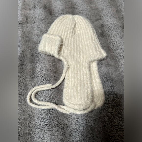 Free People Timber Fuzzy Knit Trapper Hat, Cream, One Size (v) - Picture 5 of 10